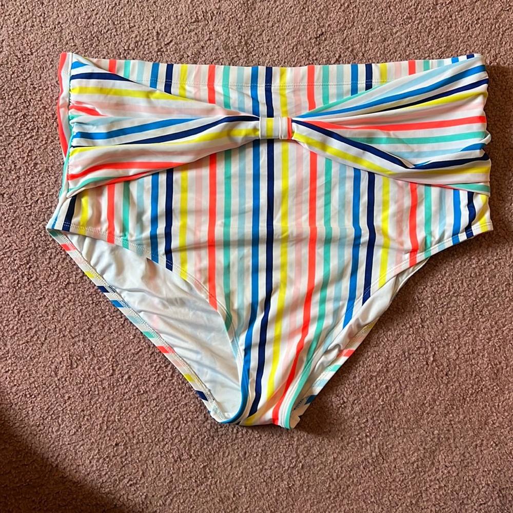 Old navy high waisted belted striped swim bottoms
